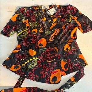 Vintage Ely Creaziones Alta Moda Vibrant Patterned Blouse